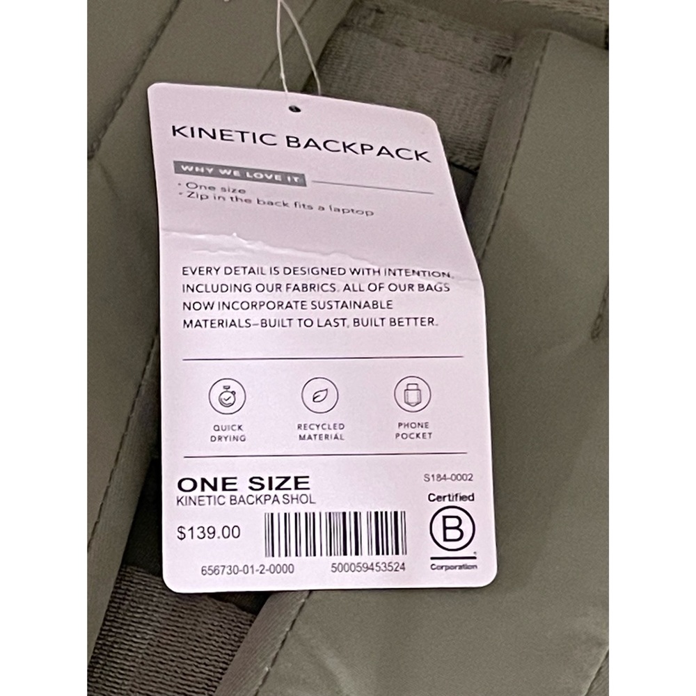 Athleta Kinetic Backpack in Shadow Olive NWT - Picture 12 of 13